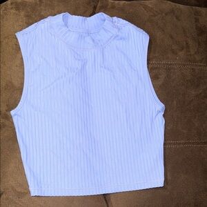 Athleta Light Blue Ribbed Tank Top
